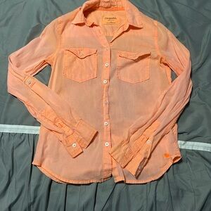 Aeropostale Light Orange Casual Button Down Shirt